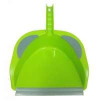 Plastic Green Dustpan and Hand Broom with Comb Teeth, Mini Table Cleaning Tool