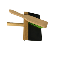 Portable Cleaning Dust Pan and Brush for Kids Mini Metal Dustpan and Wooden Handle Broom to Clean Table Keyboard